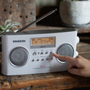 Sangean PR-D5 White AM/FM Portable Radio with Digital Tuning and RDS