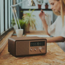Sangean WR-16SE Radio de gabinete de madera de edición especial 45 aniversario con AM/FM/Bluetooth/entrada auxiliar/carga de teléfono USB (nogal oscuro con oro rosa)