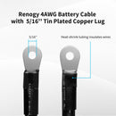 Renogy RBCCB12IN1 - Cable de interconexión de batería de cobre Renogy de 12 pulgadas y calibre 1 AWG para terminales de 5/16 pulgadas