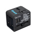Adaptador de viaje universal con 2 puertos USB - Adaptador de viaje internacional para celulares, tabletas y cámaras (M7)