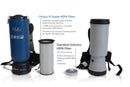 Powerful Lightweight Prolux PLC10 10qt Backpack Vacuum w/ 1 1/2" Tool Kit and 5 YR Warranty