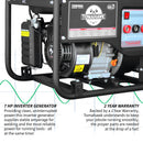 Soldadora/Generador de 120 Amperios con Motor de 7 HP a Gasolina y 2200 Vatios