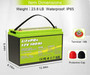 Batería de litio de ciclo profundo LiFePO4 de 12 V y 100 Ah de Acopower