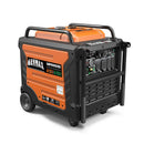 Generador inversor portátil Genmax GM9000iED, motor portátil de combustible dual súper silencioso de 9000 W con capacidad paralela