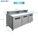 EQCHEN Mesa refrigerada para preparación de sándwiches de 72 pulgadas