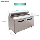 60 inch Salad Sandwich Prep Table Refrigerator, Stainless Steel Food Prep Cooler