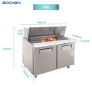 Refrigerador de mesa de preparación de sándwiches EQCHEN de 48 pulgadas Mega Top