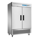 Refrigerador vertical comercial, 2 puertas, 49 pies cúbicos, de acero inoxidable