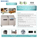 EQCHEN 60 Inch Mega Top Sandwich Prep Table Refrigerator