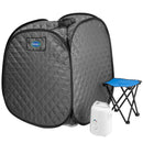 Durasage Health - Personal Foldable Steam Sauna for Weight Loss, Detox, Relaxation at Home, 60 Minute Timer, 800 Watt Steam Generator, Chair Included (Gray)