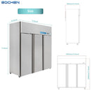 EQCHEN 3 Door 72 Inch Wide Refrigerator Freezer Combo