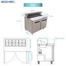 48 inch Salad Sandwich Prep Table Refrigerator, Stainless Steel Food Prep Cooler