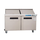 EQCHEN 60" W 2 Door Refrigerator Sandwich & Salad Prep Table Commercial Mega Top Refrigerator