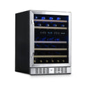 REFURB Newair 24” Dual Zone Wine Fridge w/ Beech Wood Shelves, 46 Bottles