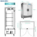 Refrigerador vertical comercial, 2 puertas, 49 pies cúbicos, de acero inoxidable