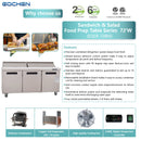 72 inch Salad Sandwich Prep Table Refrigerator, Mega Top, Stainless Steel Food Prep Cooler