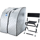 Durasage Health - Large Portable Low EMF Negative Ion Indoor Sauna with Chair and Heated Footpad Included - Silver