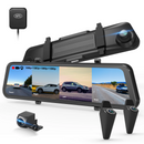 REXING M2-4 Cámara de tablero con espejo de 4 canales, pantalla táctil de 12", 1080p con GPS