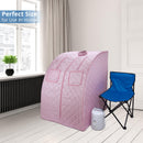 Durasage Health - Sauna de vapor portátil extragrande para bajar de peso, desintoxicarse y relajarse en casa. Incluye silla. Rosa.
