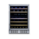REFURB Newair 24” Dual Zone Wine Fridge w/ Beech Wood Shelves, 46 Bottles