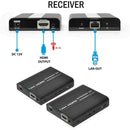 4K UltraHD 1x2 HDMI Extender Splitter Over CAT6/7 Up to 100 Ft with IR Remote & Loop-out (UHD12-EX100-K)