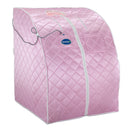Durasage Health - Sauna de interior portátil grande de iones negativos con bajo EMF, silla y reposapiés calefactado incluidos - Rosa claro