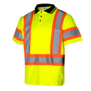 Polo de seguridad reflectante bicolor de alta visibilidad con espalda en X
