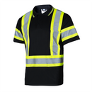 Polo de seguridad reflectante bicolor de alta visibilidad con espalda en X