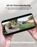 AOSU 4K Solar Security Cameras Wireless Outdoor, Expandable to 16TB (32GB Built-in) HomeCortex Home Security System, AI Face Recognition & Behavior Detection, 4-Cam Kit