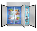 Refrigerador y Congelador Comercial Combinado, EQCHEN Combinación de Refrigerador y Congelador Comercial de 72" y 3 Puertas