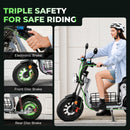 isinwheel H7 Pro Electric Scooter with Seat – 1200W Commuter, Gray