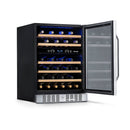 REFURB Newair 24” Dual Zone Wine Fridge w/ Beech Wood Shelves, 46 Bottles