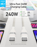 Cable Anker USB-C a USB-C (0,9 m / 1,8 m, 240 W, trenzado reciclado)