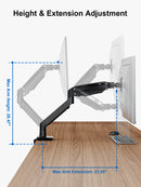 ErgoAV - Soporte de monitor con resorte de gas para monitor individual de hasta 35"