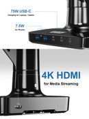 ErgoAV-Ergolink single arm monitor mount arm with built in USB-C docking station up to 35" monitor