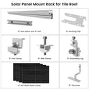 Panel solar monocristalino de 410 vatios (paquete de 4) con soporte de montaje para panel solar