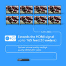 1x8 HDMI Extender Splitter Over CAT6/7 Upto 165 Ft- Loop-out, IR Control & EDID (HD18-EX165-K)