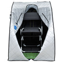 Durasage Health - Large Portable Low EMF Negative Ion Indoor Sauna with Chair and Heated Footpad Included - Silver