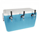 50' SS Coil Triple Faucet Draft Beer Jockey Box - Stainless Steel Contact