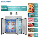 Refrigerador y Congelador Comercial Combinado, EQCHEN Combinación de Refrigerador y Congelador Comercial de 72" y 3 Puertas