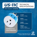 Adaptador de viaje para Brasil - 2 en 1 - Tipo N - Diseño compacto (US-11C)