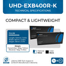 4K HDMI Extender with HDBaseT over CAT 6/7 up to 400 feet with IR control and loopout (UHD-EXB400R-K)