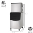 EQCHEN 350 lbs Commercial Ice Maker Machine with 230 lbs Storage Capacity