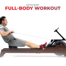 Máquina de remo vertical de madera con sistema de remo en el agua Sunny Health &amp; Fitness - SF-RW522075