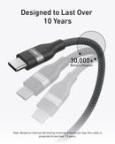 Cable Anker USB-C a USB-C (0,9 m / 1,8 m, 240 W, trenzado reciclado)