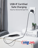 Cable Anker USB-C a USB-C (0,9 m / 1,8 m, 240 W, trenzado reciclado)