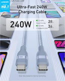 Cable Anker USB-C a USB-C (0,9 m / 1,8 m, 240 W, trenzado reciclado)