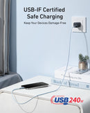 Cable Anker USB-C a USB-C (0,9 m / 1,8 m, 240 W, trenzado reciclado)