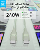 Cable Anker USB-C a USB-C (0,9 m / 1,8 m, 240 W, trenzado reciclado)