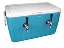 70' SS Coil Double Faucet Draft Beer Jockey Box - Stainless Steel Contact